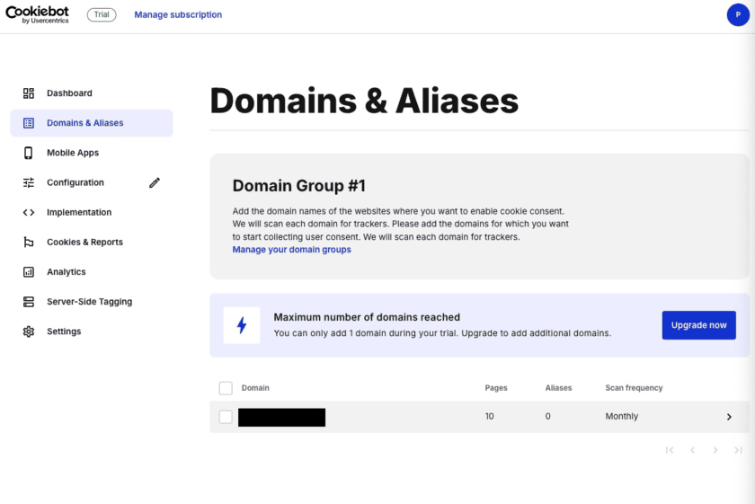 Ustawienia Cookiebot