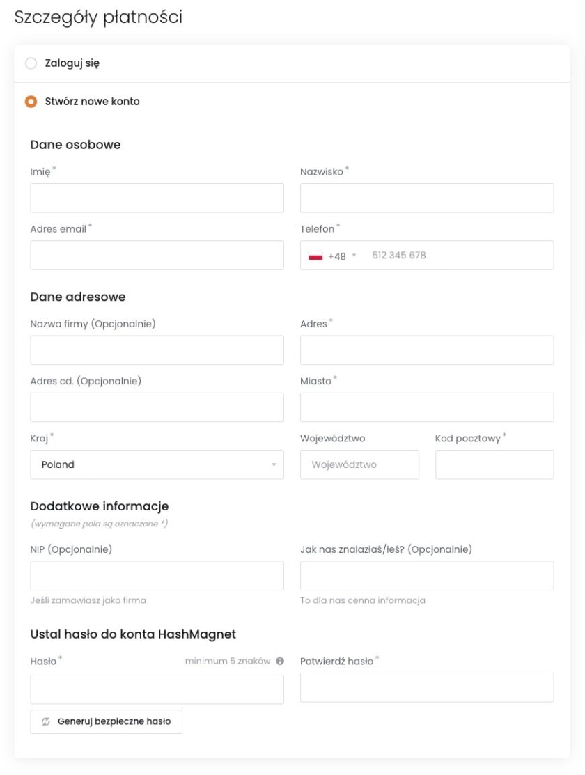 Zamówienie na LMS w HashMagnet