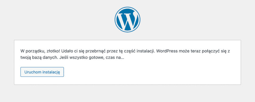 Uruchomienie instalacji WordPressa