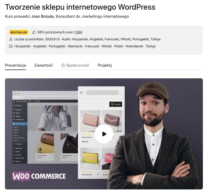 Tworzenie sklepu internetowego WordPress (Joan Boluda)