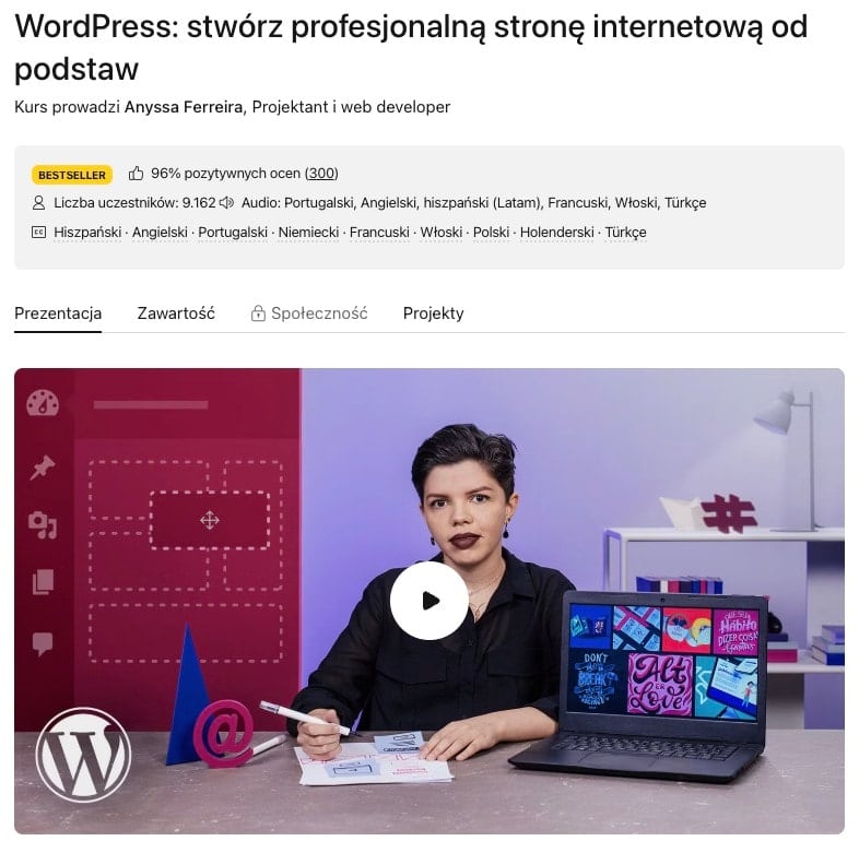 WordPress: stwórz profesjonalną stronę internetową od podstaw (Anyssa Ferreira)