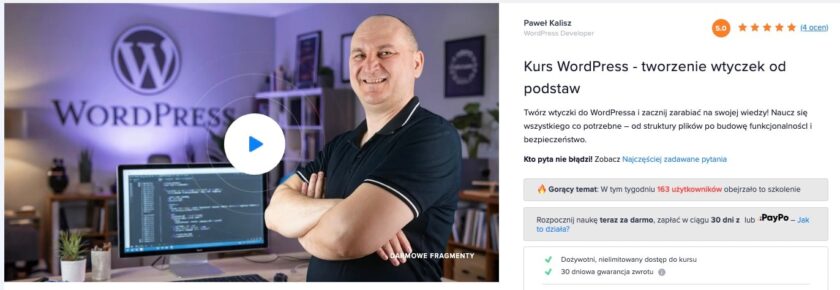 Kurs WordPress - tworzenie wtyczek od podstaw (Paweł Kalisz)