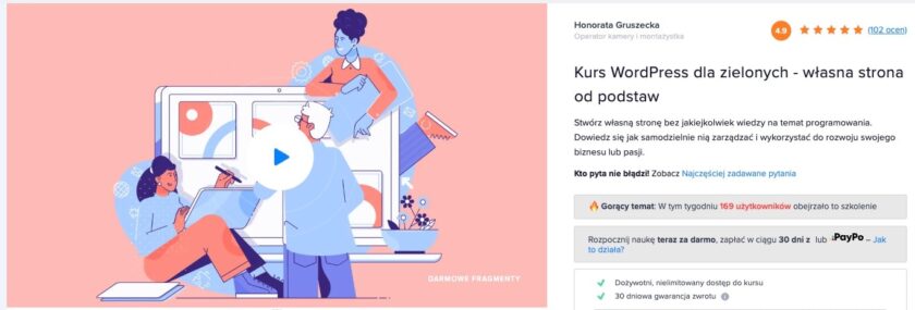 Kurs WordPress dla zielonych - własna strona od podstaw (Honorata Gruszecka)