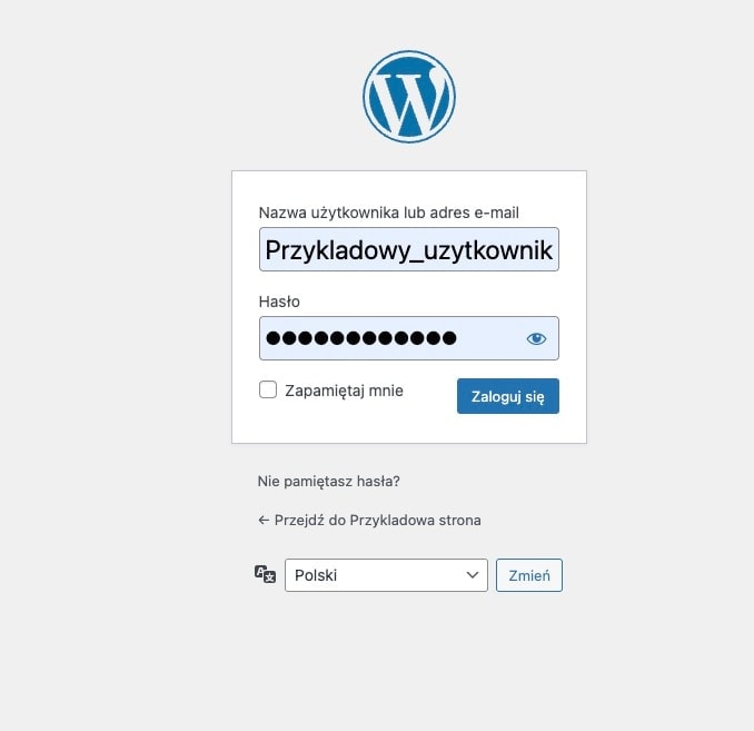 Logowanie WordPress
