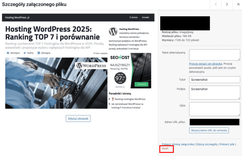 Dodawanie zoptymalizowanego obrazka do WordPressa