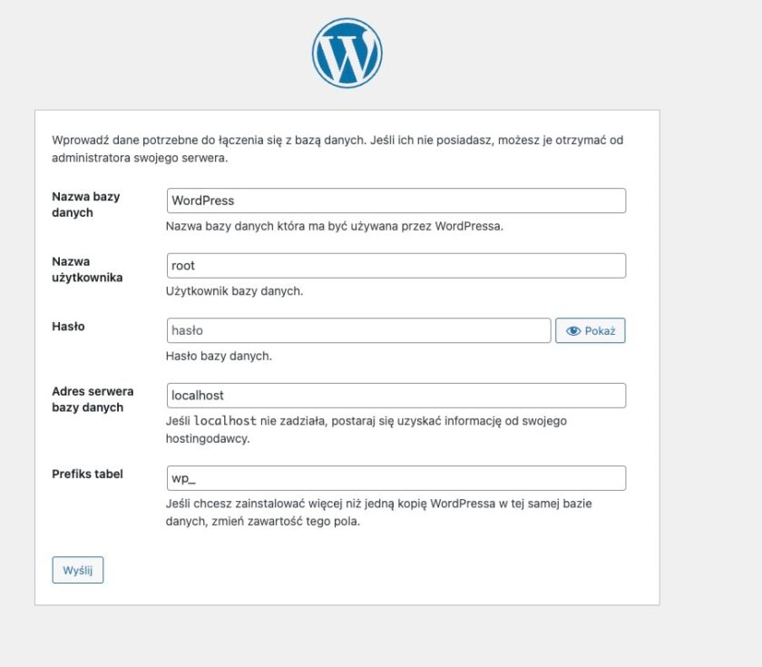 Instalacja WordPressa na localhost