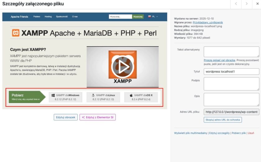 WordPress na localhost
