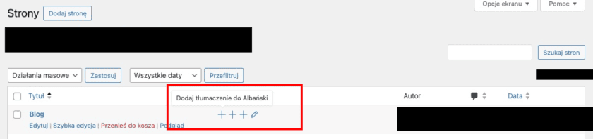 Tworzenie strony z WPML