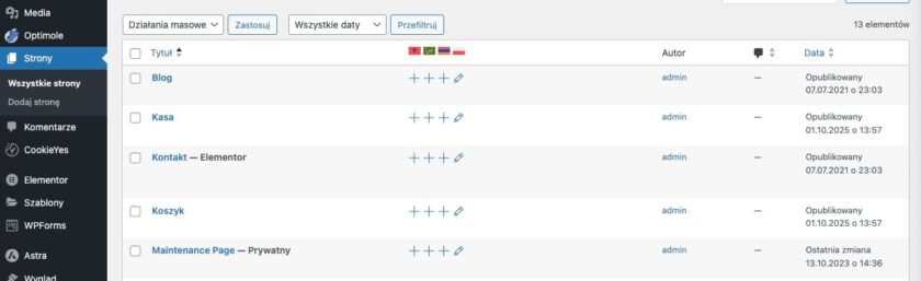 Tworzenie strony z WPML