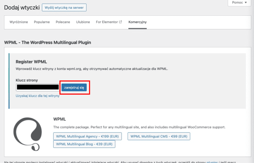 Dodawanie WPML do WordPressa