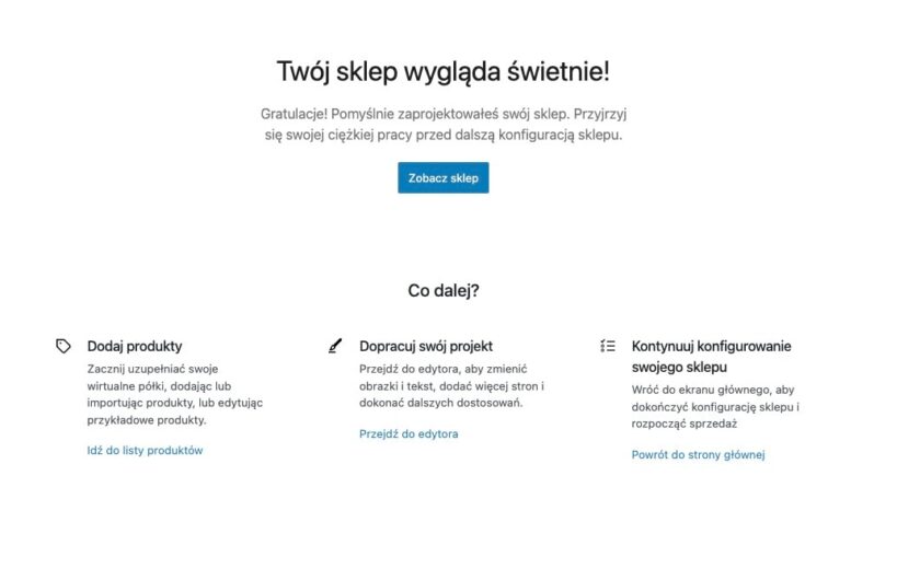 Zakładanie sklepu WooCommerce: Uruchomienie