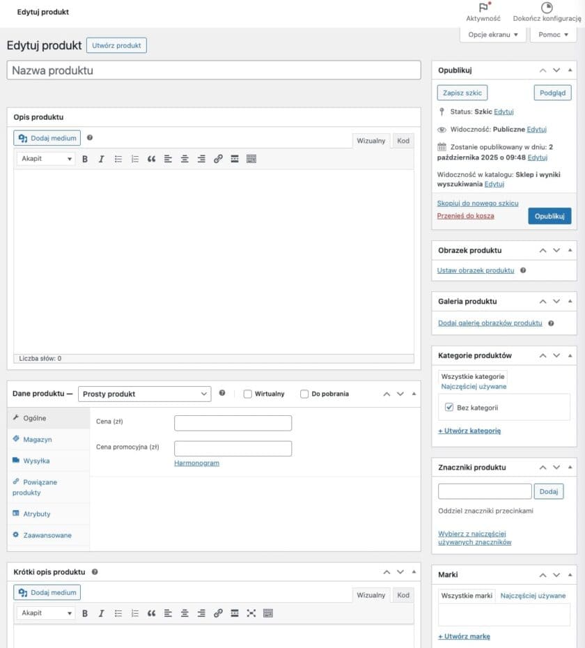 Zakładanie sklepu WooCommerce: Dodawanie produktów