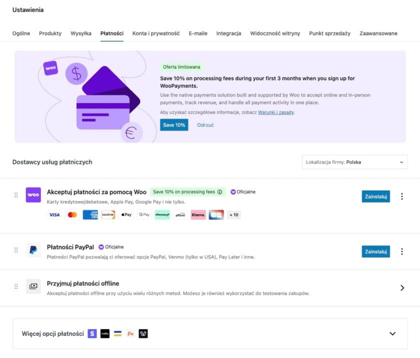 Zakładanie sklepu WooCommerce: Płatności