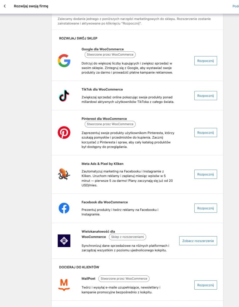 Zakładanie sklepu WooCommerce