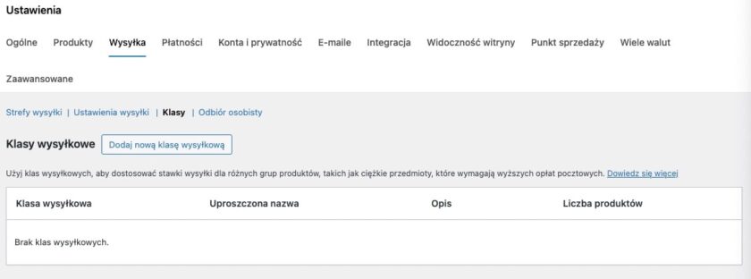 Zakładanie sklepu WooCommerce: Wysyłki
