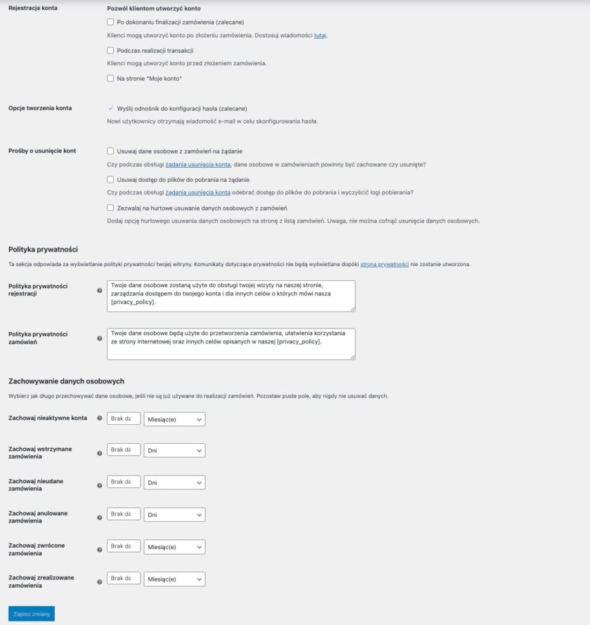 Zakładanie sklepu WooCommerce: Ustawienia